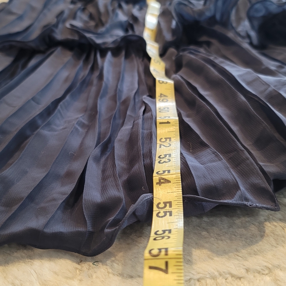 NWT MEXMY Elegant Navy Tiered Ruffled Chiffon Dress Size 16 - Picture 8 of 11